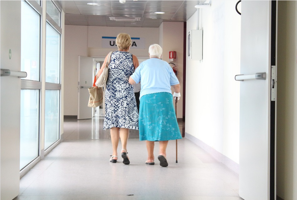 elderly woman in hospital